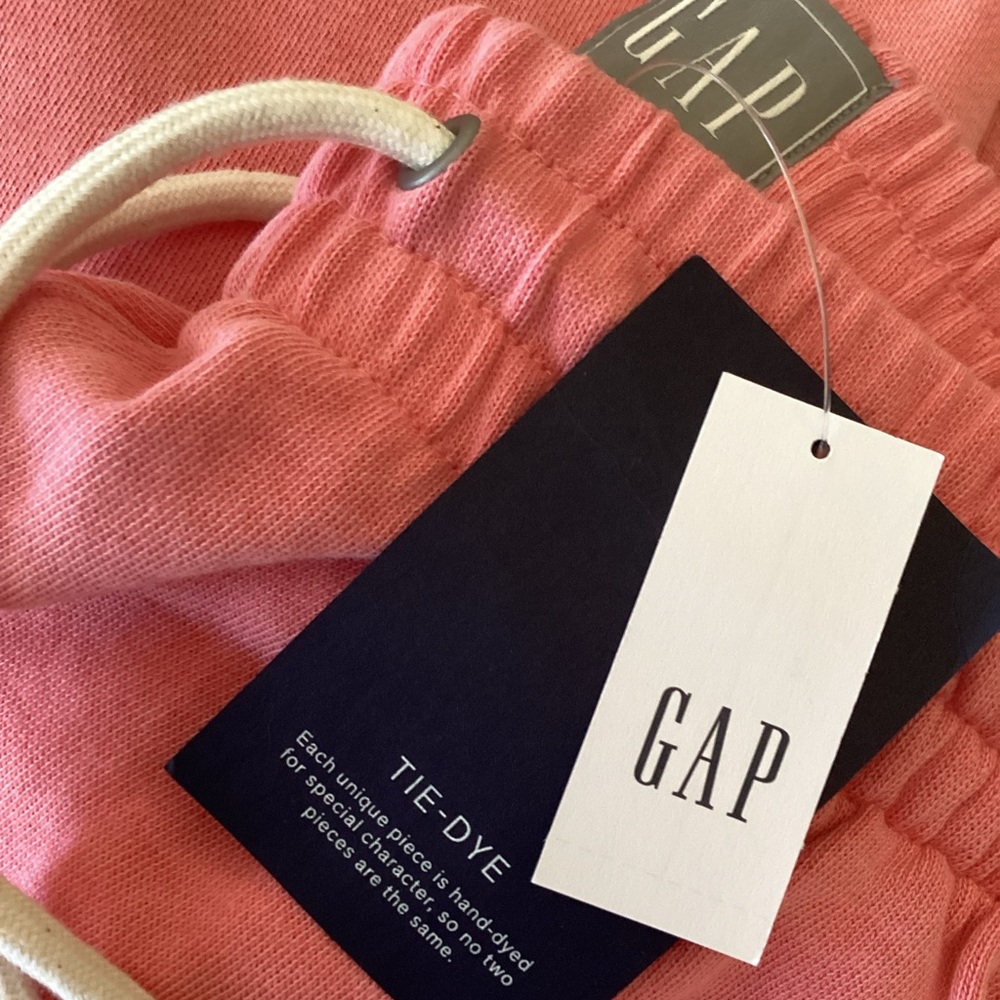 GAP SOFT JOGGER SWEATPANTS /POCKETS ROPE TIE/HAND DYED APPLE BLOSSOM PINK SMALL - Picture 4 of 13